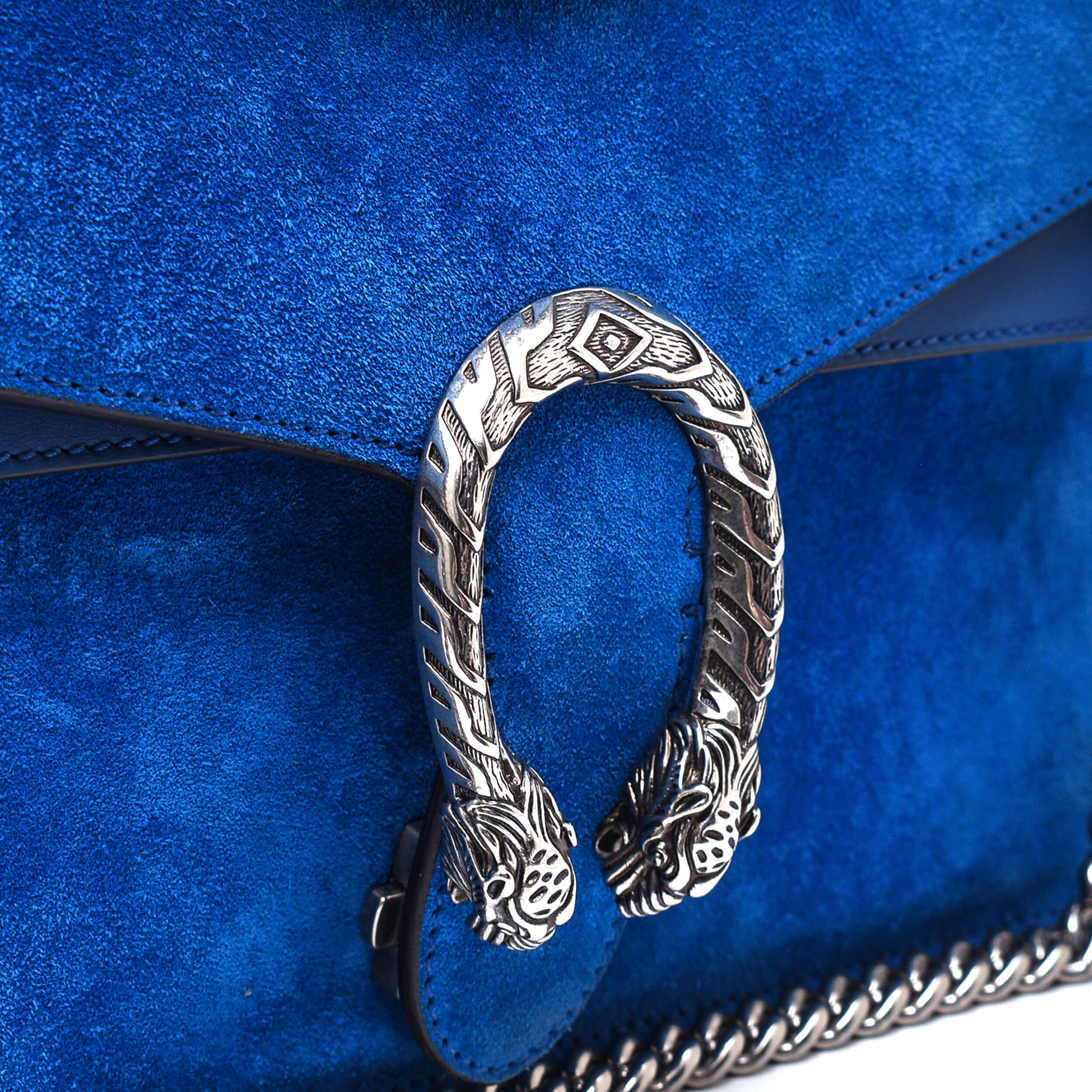 Gucci - Navy Blue Suede Large Dionysus Bag 